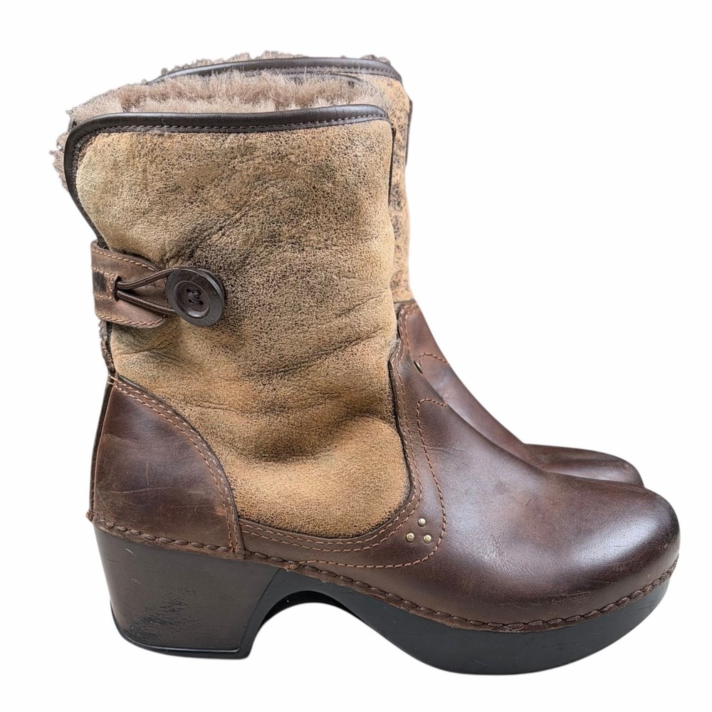 Dansko Stormy Brown‎ Leather Shearling Fleece Lined Shoes Bootie Size 36, 5.5-6